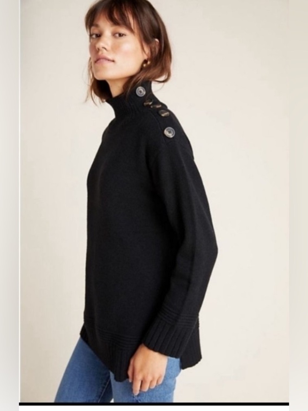 Anthropologie Margarita Button Tunic Sweater S